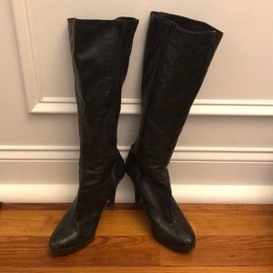 Aldo black heeled leather boots